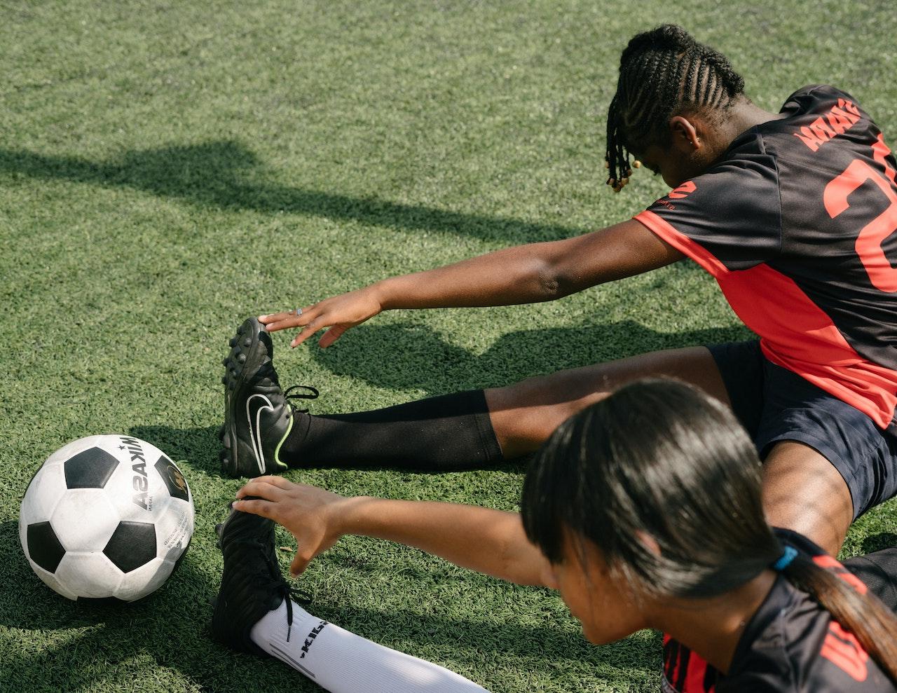 Two female soccer players