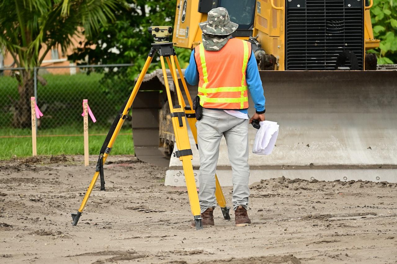 Man surveying some property